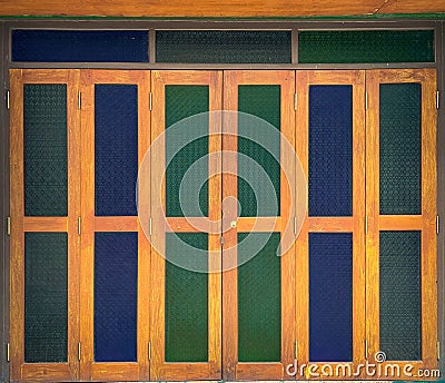 Stained glass door Stock Photo