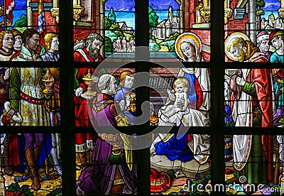 Stained Glass - Epiphany Stock Photo