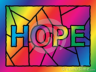 Stained Glass Hope Vector Illustration