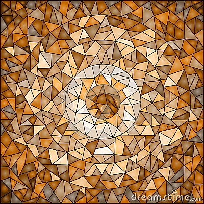 Stained glass illustration Abstract background ,monochrome,tone brown Vector Illustration