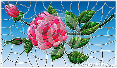 Stained glass illustration Vector Illustration