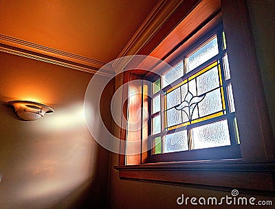 Stained Glass Light Patterns Stock Photo