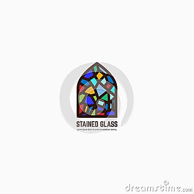 Stained glass logo Vector Illustration