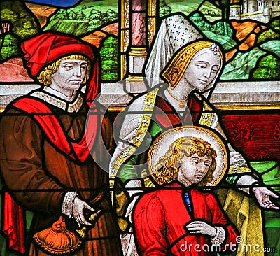 Stained Glass - Noble Family Stock Photo