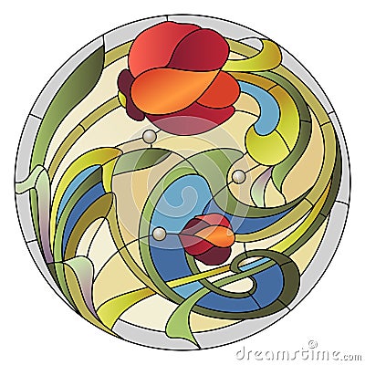 Stained glass pattern Vector Illustration