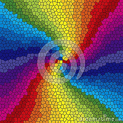 Stained Glass Rainbow Burst Vector Illustration