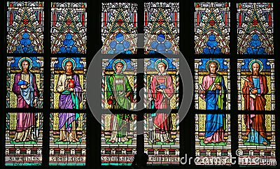 Stained Glass - Roman Catholic Saints Stock Photo