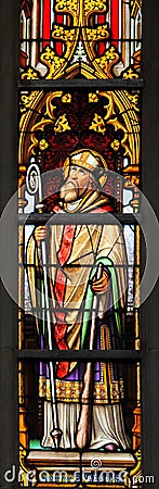 Stained Glass - Saint Eugenius of Carthage Stock Photo