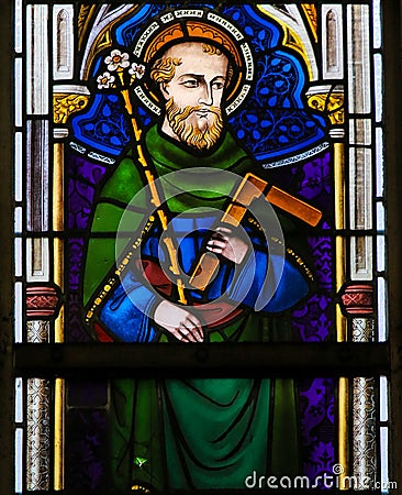 Stained Glass - Saint Joseph Stock Photo