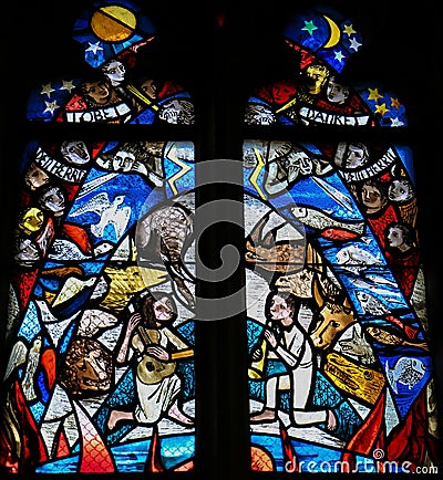 Stained Glass in Tubingen - Creation Stock Photo