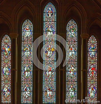 Stained-glass window, Dublin, Ireland Stock Photo