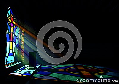 Stained Glass Window Church Stock Photo