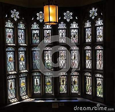 Stained Glass Window Law Library Yale University New Haven Connecticut Stock Photo