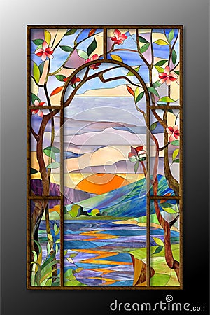 Stained glass window Stock Photo