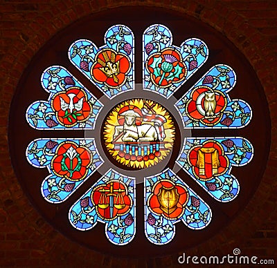 Stained glass window Stock Photo