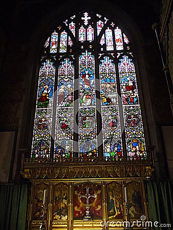 Stained Glass windows in Burnley Lancashire Editorial Stock Photo