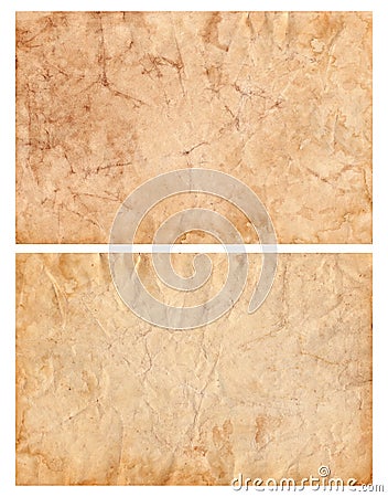 Stained, Wrinkled and Dirty Vintage Pieces of Paper Stock Photo