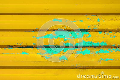 Stained yellow metal wall texture Stock Photo