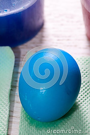 Watercolor background with colorful Easter eggs Stock Photo