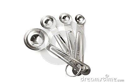 Stainles steel spoons to measure cook ingredients Stock Photo