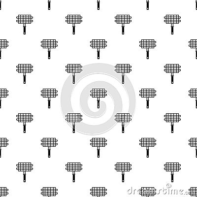 Stainless barbecue grill camping basket pattern Vector Illustration