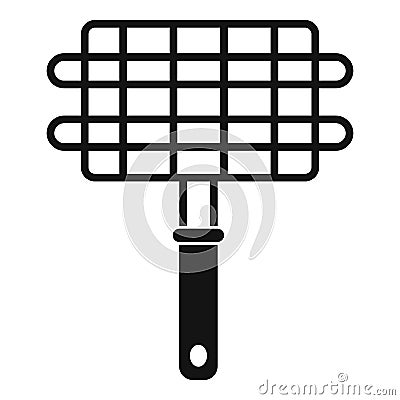 Stainless barbecue grill camping icon Vector Illustration