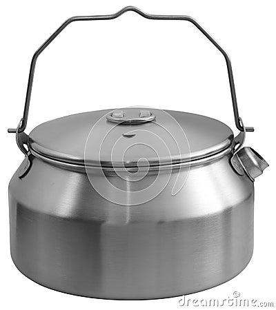 Stainless coffee kettle Stock Photo