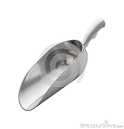 Stainless Metal Scoop Isolated with clipping path Stock Photo
