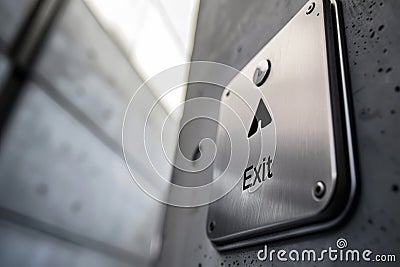 stainless metallic push button for exit .ai generative Stock Photo
