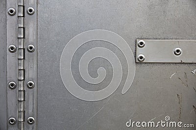 Stainless steel background heavy metal rivet hinge aluminum Stock Photo