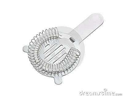 Stainless steel bar cocktail strainer, cut out, photo stacking Stock Photo