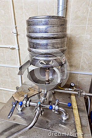 Stainless steel beer fermenter Stock Photo