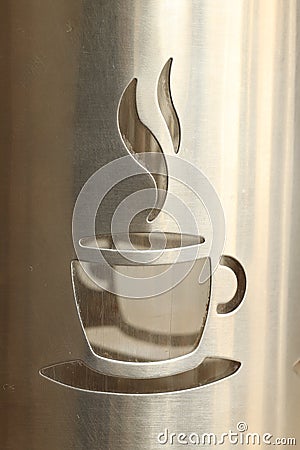 Stainless steel coffee cup Stock Photo