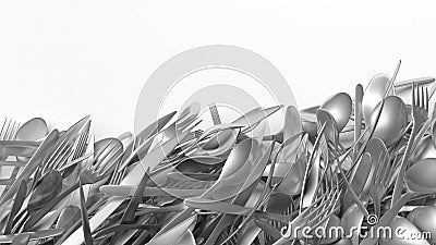 Stainless steel cutlery Stock Photo