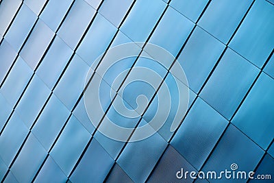 Stainless steel facade cladding on a modern building Stock Photo