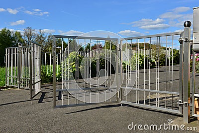 Stainless steel fence Stock Photo