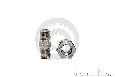 Stainless steel fitting Stock Photo