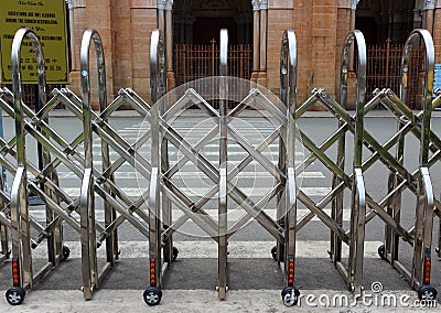 Stainless steel folding gate Editorial Stock Photo