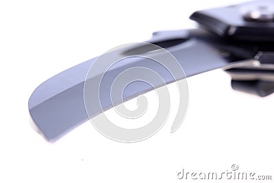 stainless steel folding knife Stock Photo