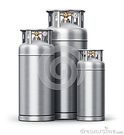 Stainless steel high pressure industrial containers Cartoon Illustration