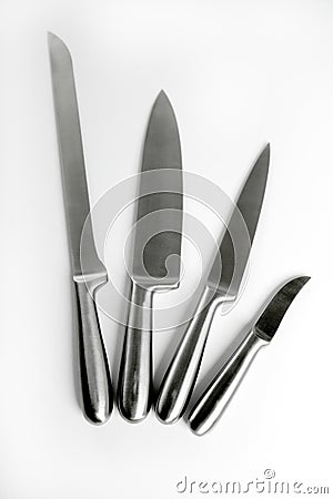 Stainless steel knifes collection Stock Photo