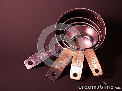 Stainless steel measuring cups Stock Photo