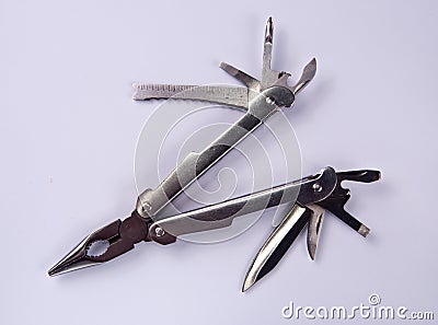 Stainless steel multitool can be used for multi purpose Stock Photo