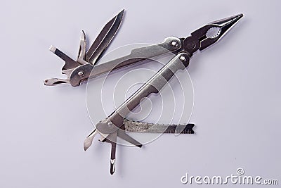 Stainless steel multitool can be used for multi purpose Stock Photo