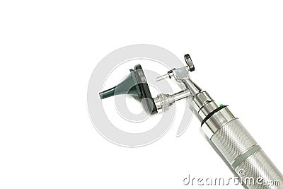 a stainless steel otoscope Stock Photo