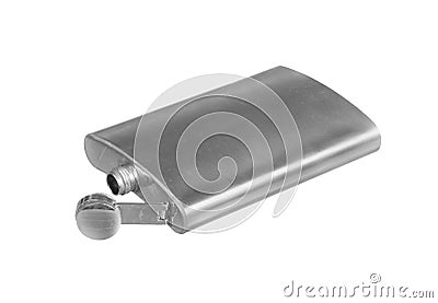 Stainless steel pocket hip flask Stock Photo