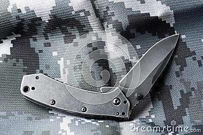Stainless steel pocketknife Stock Photo