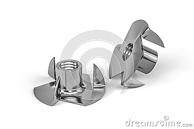 Stainless steel pronged tee nut Stock Photo