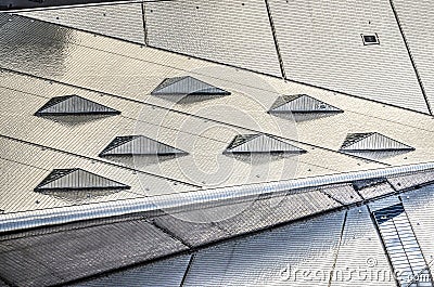 The stainless steel roof of the central station Editorial Stock Photo