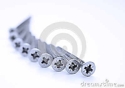 Stainless steel screws Stock Photo